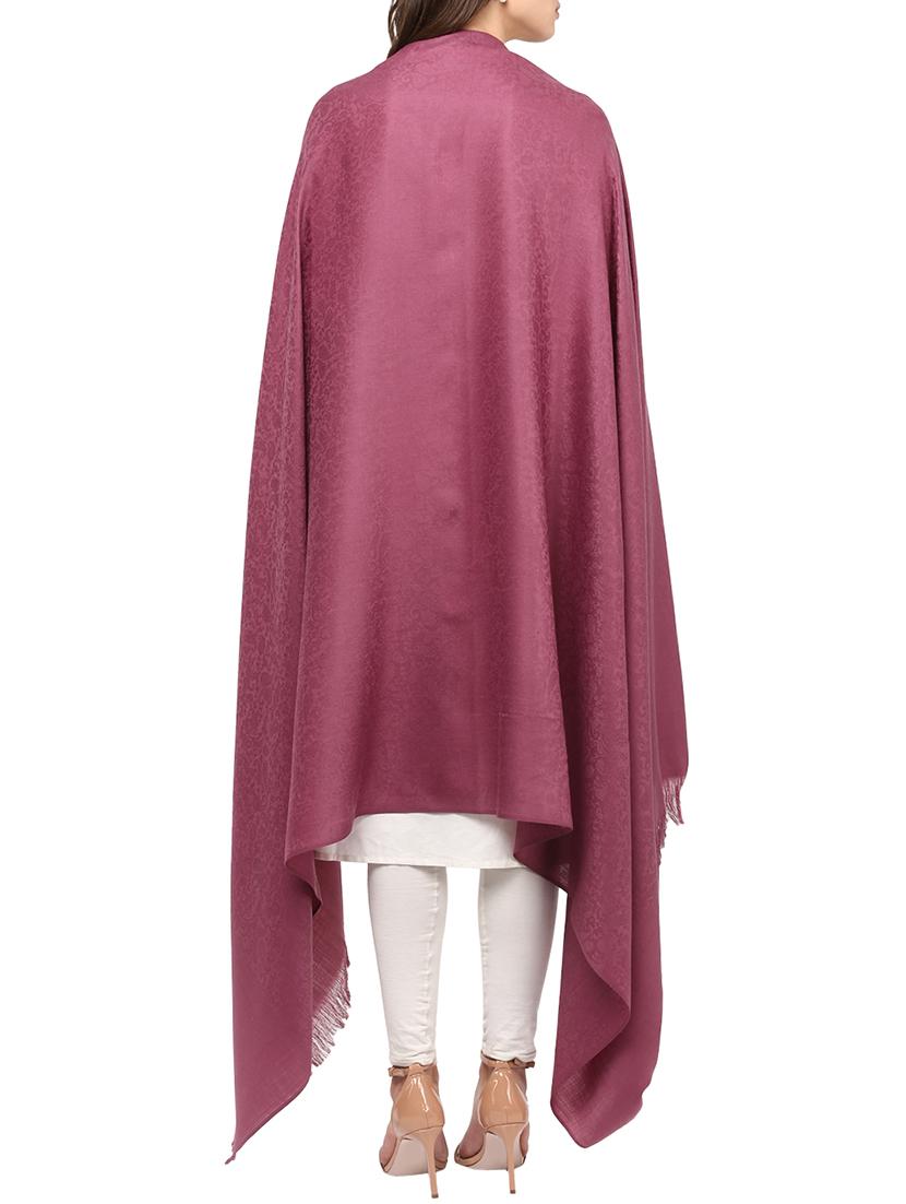 solid purple woolen shawl - 14481528 - Zoom Image - 3
