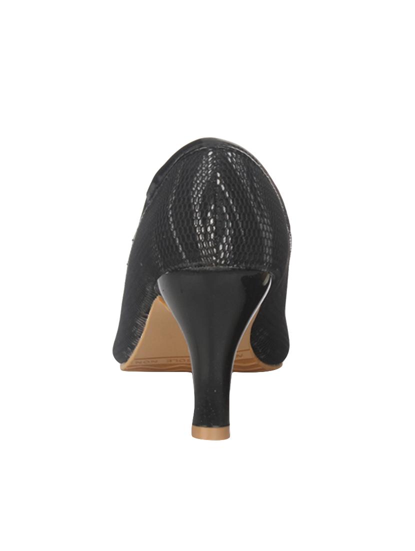 black faux leather slip on pumps - 14481765 - Zoom Image - 3