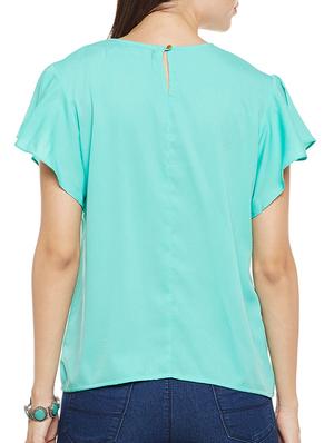 light blue crepe top - 14481998 - Standard Image - 3