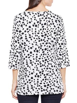 white printed poly crepe top - 14482003 - Standard Image - 3
