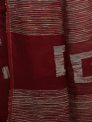 Ghicha Border handloom saree with blouse - 14482021 - Standard Image - 3