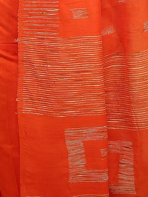 Ghicha Border handloom saree with blouse - 14482023 - Standard Image - 3