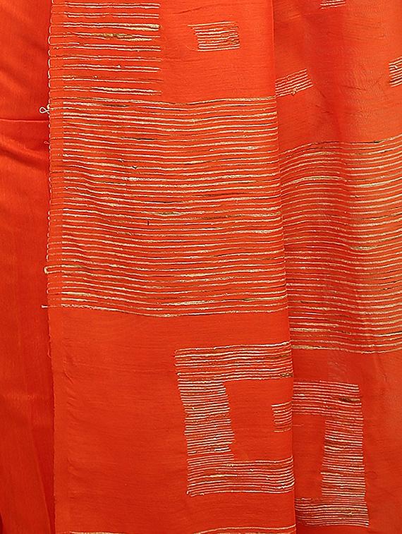 Ghicha Border handloom saree with blouse - 14482023 - Zoom Image - 3