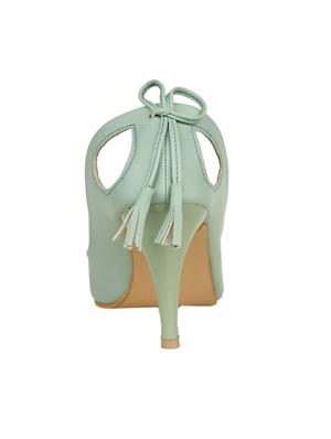 green faux leather slip on pumps - 14482084 - Standard Image - 3