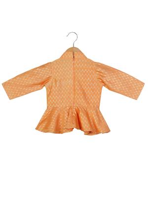 orange Peplum Top with Dhoti - 14482268 - Standard Image - 3