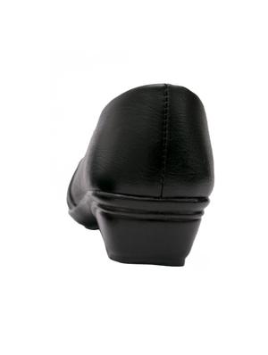 black faux leather slip on formal shoes - 14482318 - Standard Image - 3