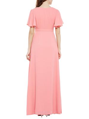 pink georgette gown dress - 14482341 - Standard Image - 3