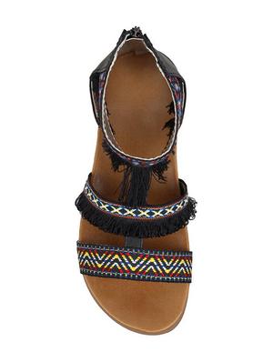 black leatherette flats - 14483295 - Standard Image - 3