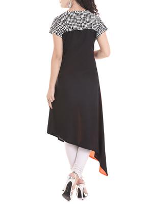 orange rayon asymmetric kurta - 14483759 - Standard Image - 3