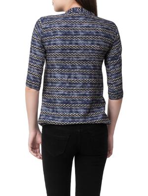 blue printed crepe top - 14484321 - Standard Image - 3