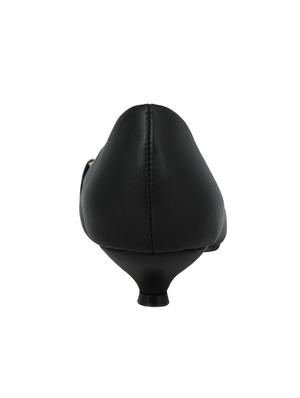black faux leather slip on ballerina - 14484486 - Standard Image - 3