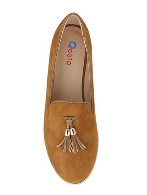 tan faux leather slip on ballerina - 14484617 - Standard Image - 3