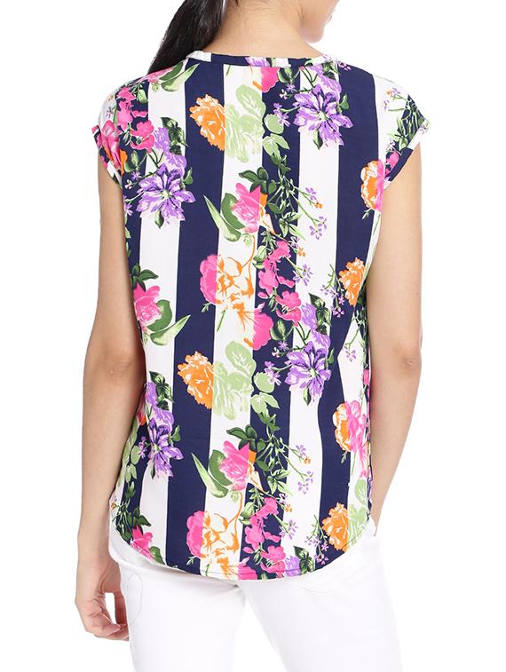 multi colored crepe top - 14485394 - Zoom Image - 3