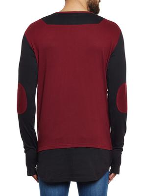 maroon cotton thumb hole t-shirt - 14485627 - Standard Image - 3
