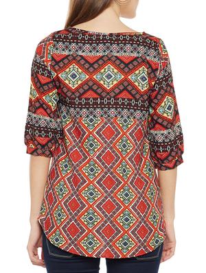 Boat neck curved hem top - 14486471 - Standard Image - 3