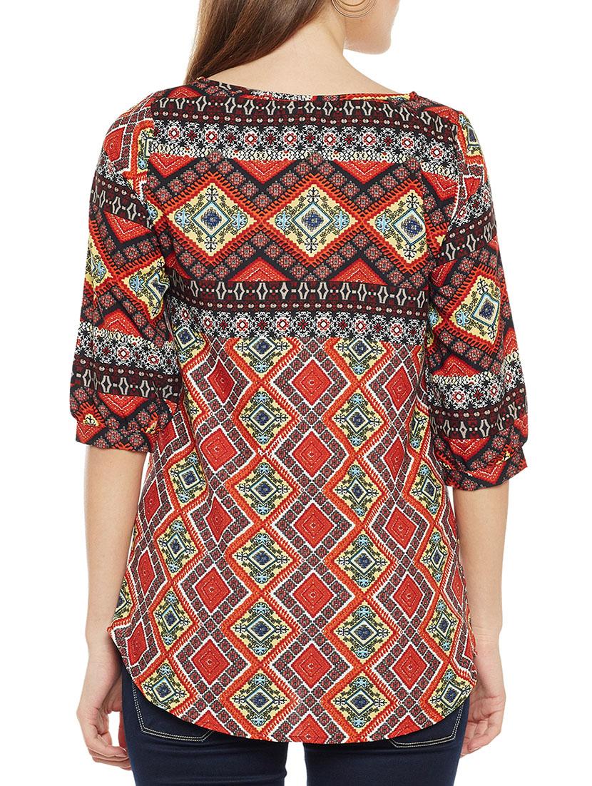 Boat neck curved hem top - 14486471 - Zoom Image - 3