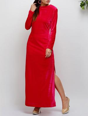 pink velvet maxi dress - 14486576 - Standard Image - 3