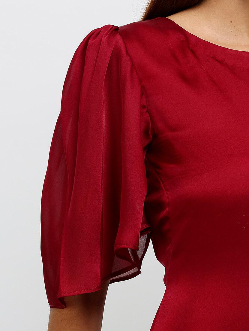 Maroon satin a-line dress - 14486601 - Zoom Image - 6