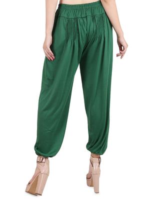 green viscose pleated trousers - 14486946 - Standard Image - 3