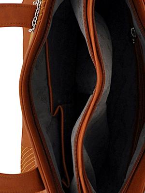 tan leatherette regular handbag - 14488277 - Standard Image - 3