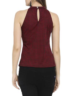 maroon cotton printed top - 14488379 - Standard Image - 3