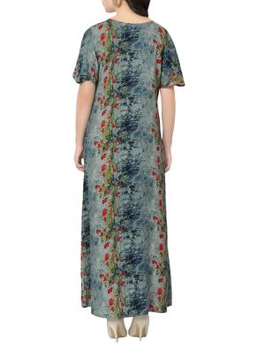 blue rayon A-line kurta - 14490857 - Standard Image - 3