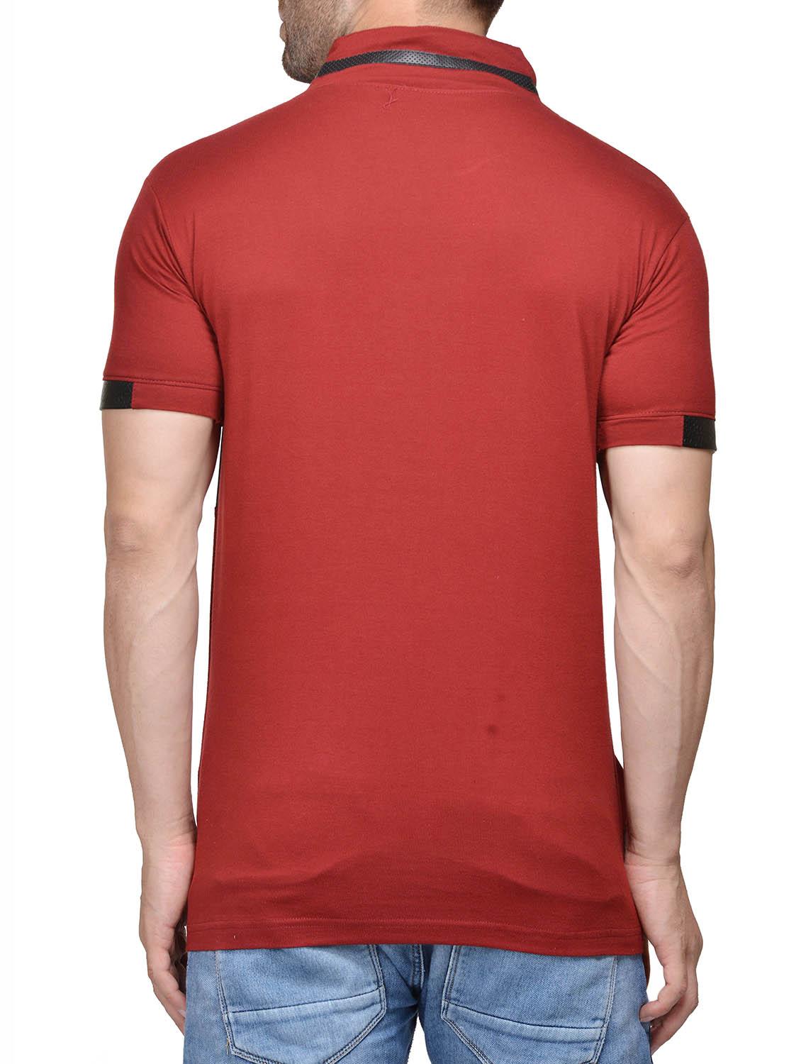 maroon cotton pocket t-shirt - 14491848 - Zoom Image - 3