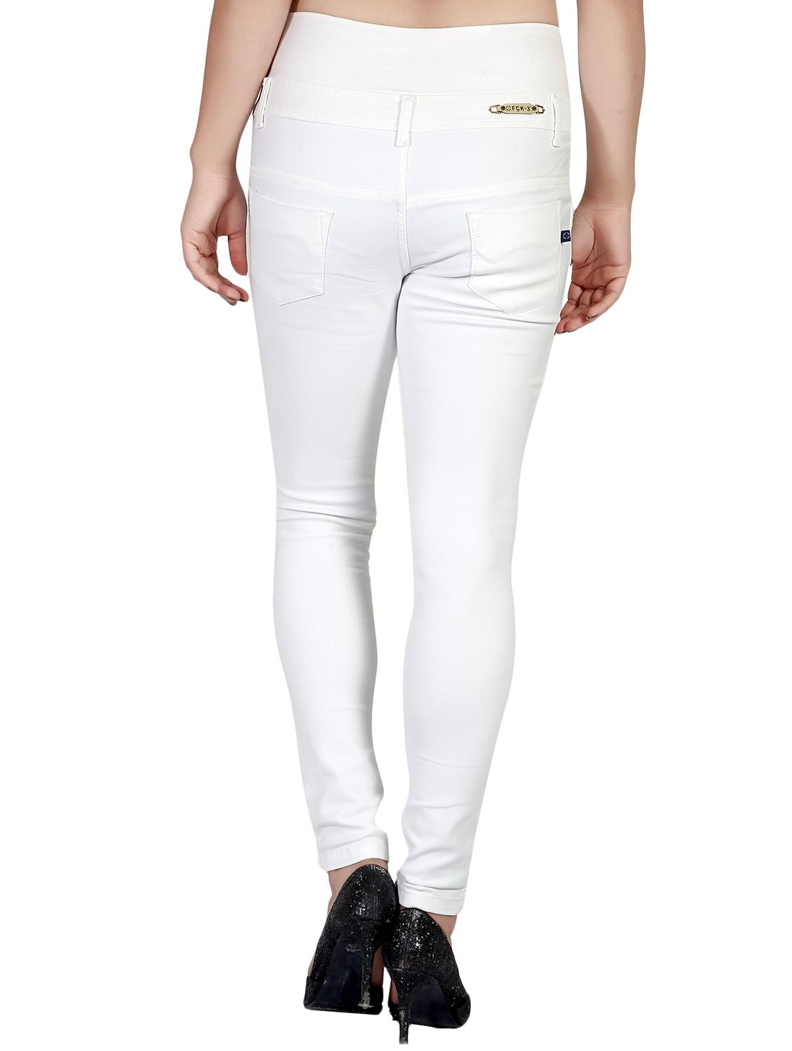 solid white denim jean - 14491849 - Zoom Image - 3