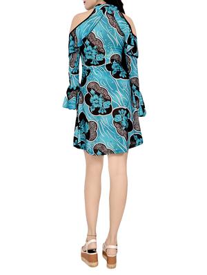 blue printed sheath dress - 14492307 - Standard Image - 3