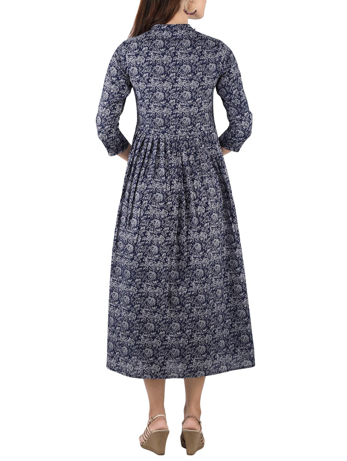 indigo cotton kurta - 14493002 - Zoom Image - 3