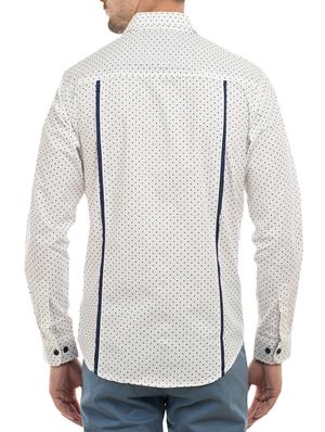 white and blue cotton casual shirt - 14494956 - Standard Image - 3
