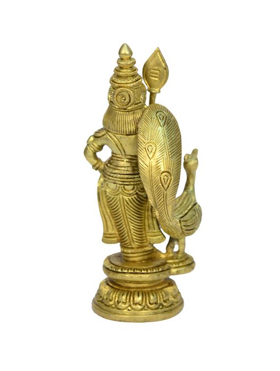 Brass Statue of Kartikey With Peacock Handicrafts Product - 14496399 - Zoom Image - 3
