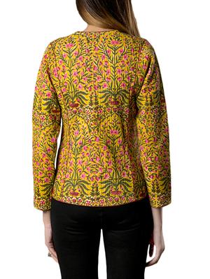 pink lemon yellow cotton quilted jacket - 14497018 - Standard Image - 3