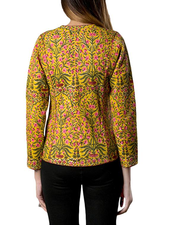 pink lemon yellow cotton quilted jacket - 14497018 - Zoom Image - 3