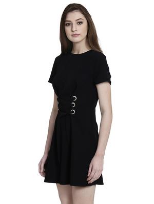 solid black a-line dress - 14497685 - Standard Image - 3