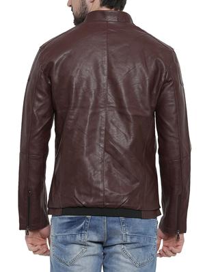 brown leather biker jacket - 14498230 - Standard Image - 3