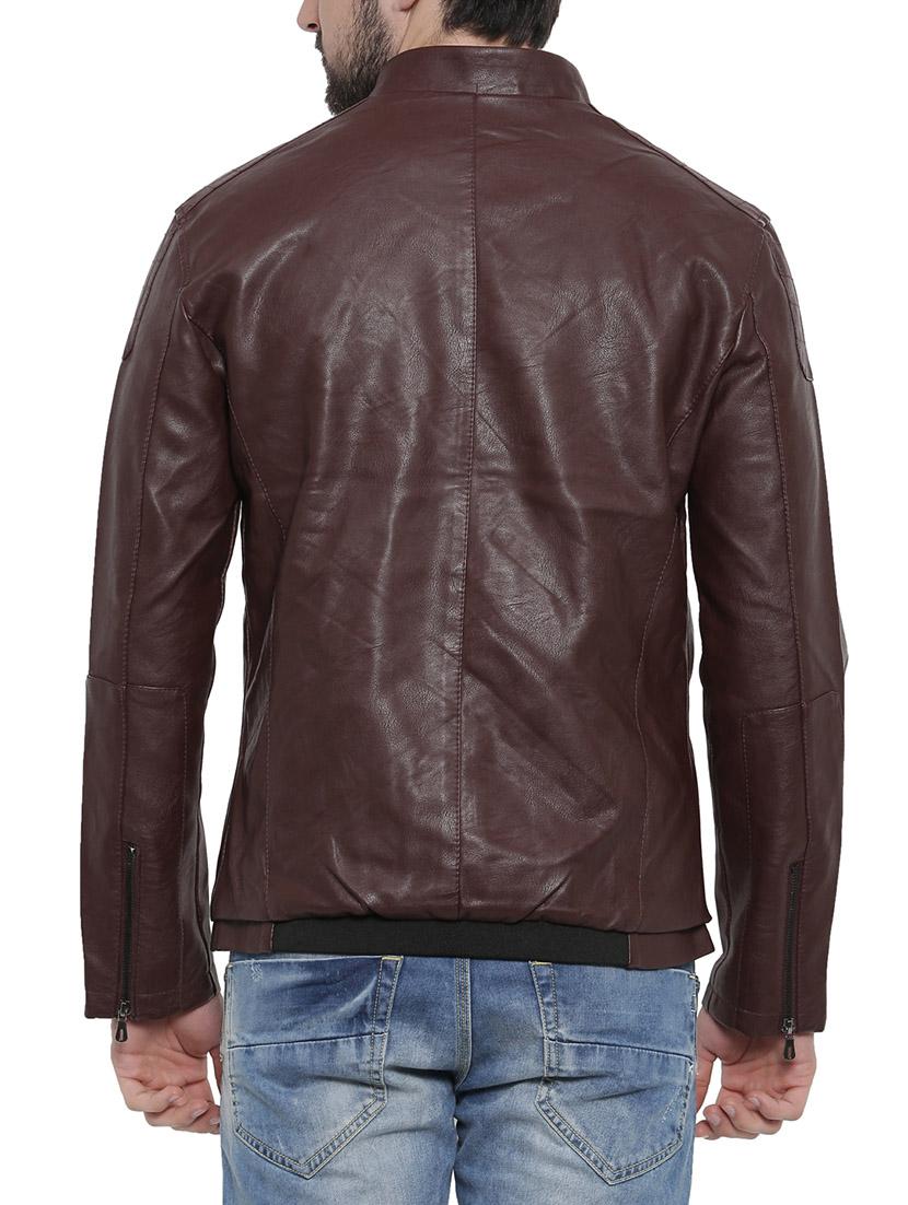 brown leather biker jacket - 14498230 - Zoom Image - 3