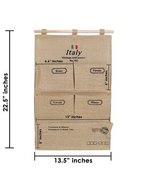 Pocket Cotton Jute Fabric Wall Door Hanging Cloth Storage - 14498279 - Standard Image - 3