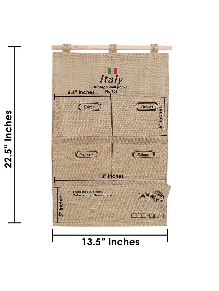 Pocket Cotton Jute Fabric Wall Door Hanging Cloth Storage - 14498279 - Zoom Image - 3