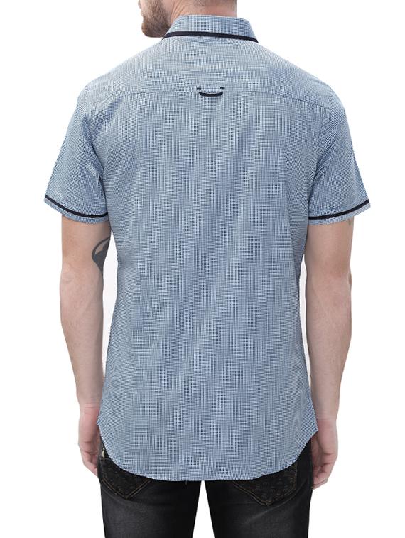 blue cotton casual shirt - 14498543 - Zoom Image - 3