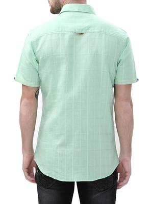 green cotton casual shirt - 14498565 - Standard Image - 3