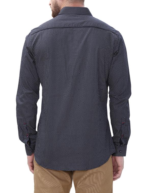 navy blue cotton casual shirt - 14498566 - Zoom Image - 3