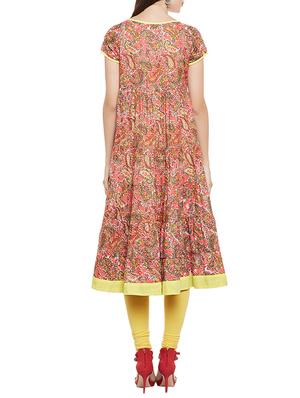 multi cotton flared kurta - 14499394 - Standard Image - 3