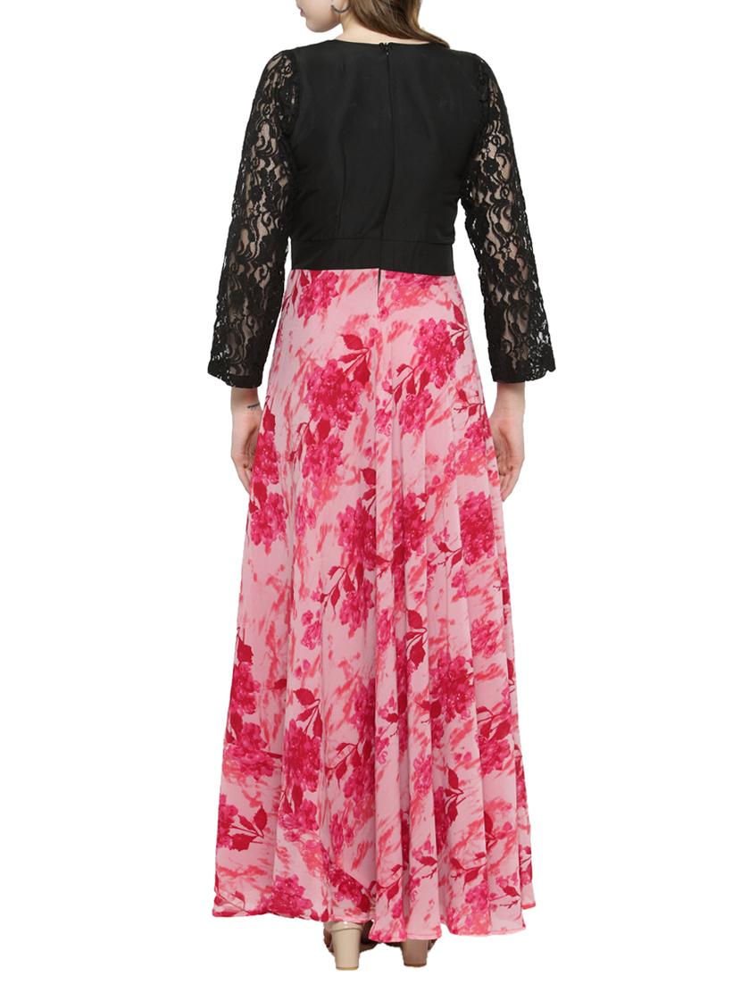 pink floral printed maxi dress - 14501215 - Zoom Image - 3