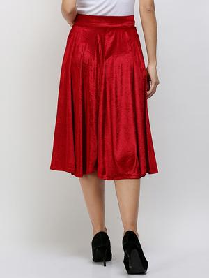 red velvet flared skirts - 14504418 - Standard Image - 3