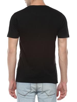 black cotton front print t-shirt - 14504491 - Standard Image - 3