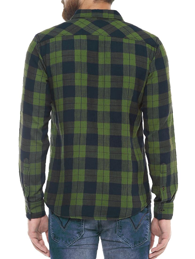 green cotton casual shirt - 14504677 - Zoom Image - 3