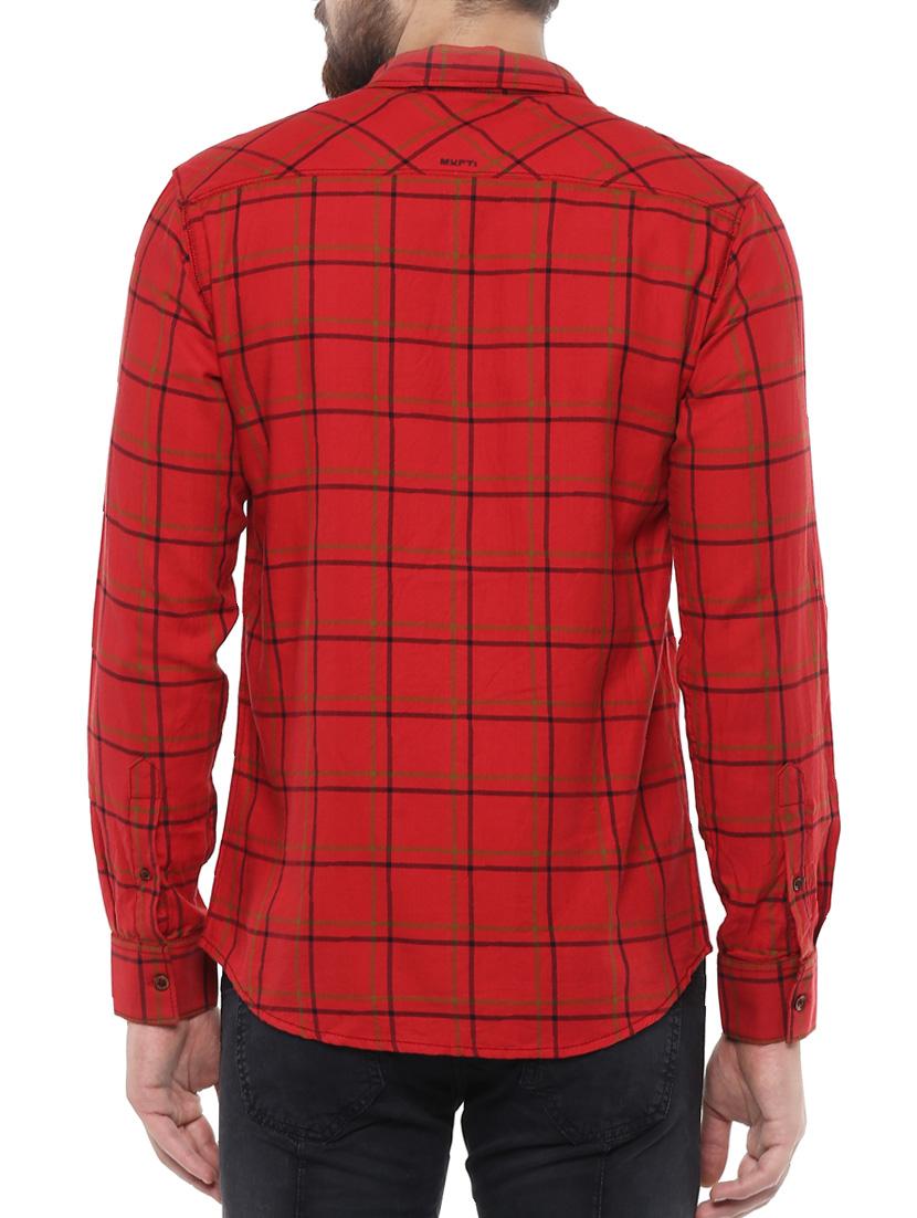 red cotton casual shirt - 14504680 - Zoom Image - 3