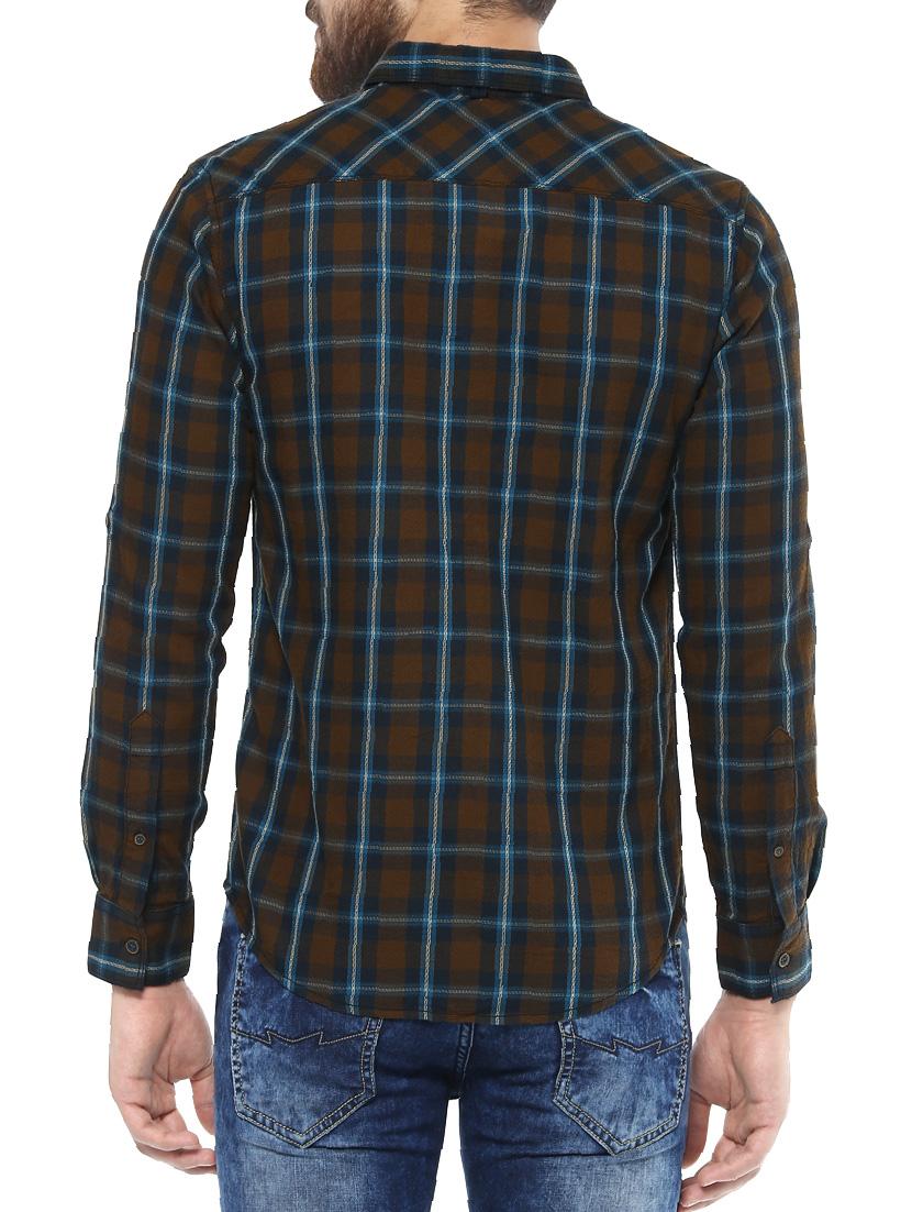 brown cotton casual shirt - 14504683 - Zoom Image - 3
