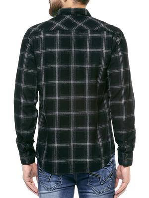 black cotton casual shirt - 14504694 - Standard Image - 3